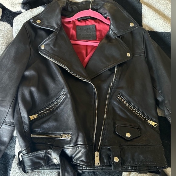 🖤All Saints Estae Leather Moto Jacket Like New🖤 - Picture 2 of 6